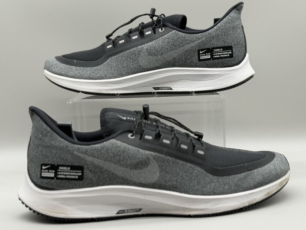 Nike Pegasus Running Shoe SZ 15 Shield AA1643 Black Silver Shoe 15 Air Zoom H2O